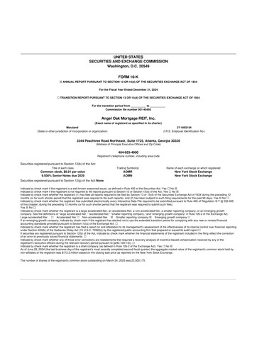 Thumbnail Angel Oak Mortgage REIT 10-K Annual Report 2024