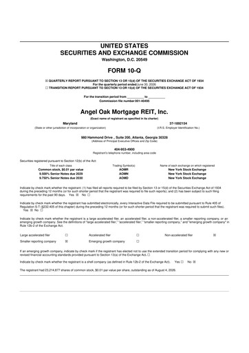 Thumbnail Angel Oak Mortgage REIT 10-Q Quarterly Report FY2026 