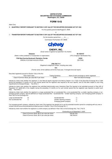 Thumbnail Chewy 10-Q Quarterly Report FY2025 