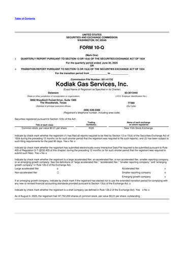 Thumbnail Kodiak Gas Services 10-Q Quarterly Report FY2025 
