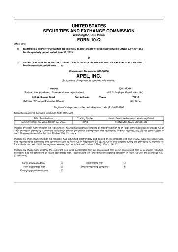 Thumbnail XPEL 10-Q Quarterly Report FY2019 
