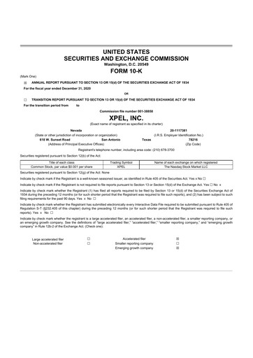 Thumbnail XPEL 10-K Annual Report 2020