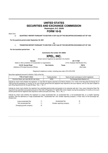 Thumbnail XPEL 10-Q Quarterly Report FY2021 