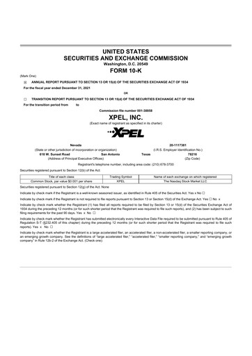 Thumbnail XPEL 10-K Annual Report 2021