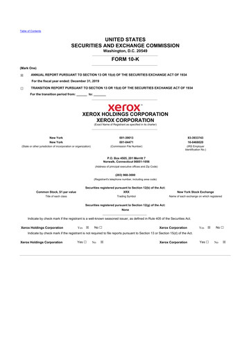 Thumbnail Xerox 10-K Annual Report 2019