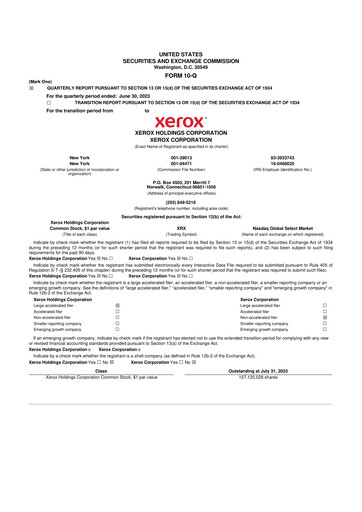 Thumbnail Xerox 10-Q Quarterly Report FY2023 