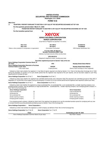 Thumbnail Xerox 10-Q Quarterly Report FY2026 
