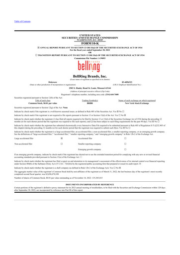 Thumbnail BellRing Brands 10-K Annual Report 2022