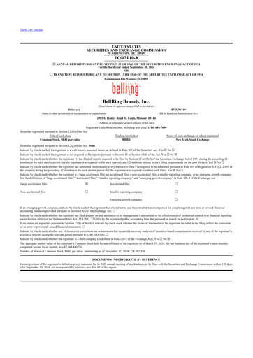 Thumbnail BellRing Brands 10-K Annual Report 