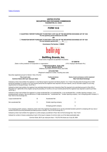 Thumbnail BellRing Brands 10-Q Quarterly Report FY2026 