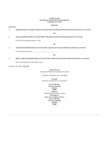 Thumbnail Flex LNG 20-F Annual Report 2020