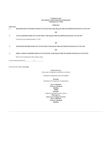 Thumbnail Flex LNG 20-F Annual Report 2024