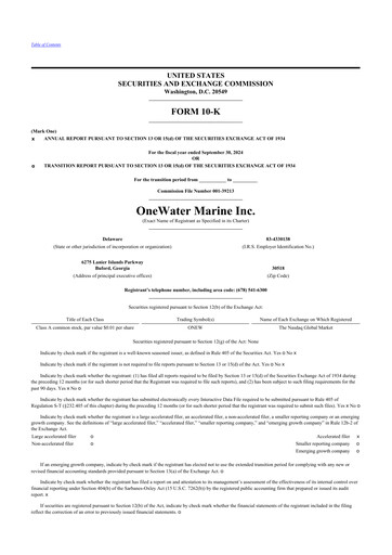 Thumbnail OneWater Marine 10-K Annual Report 2024