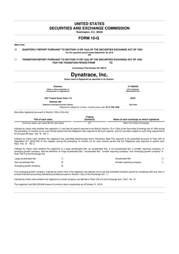 Thumbnail Dynatrace 10-Q Quarterly Report FY2020 