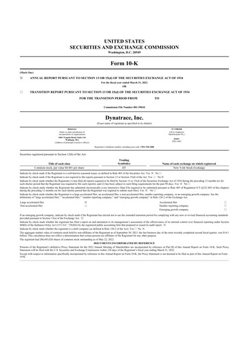 Thumbnail Dynatrace 10-K Annual Report 2022