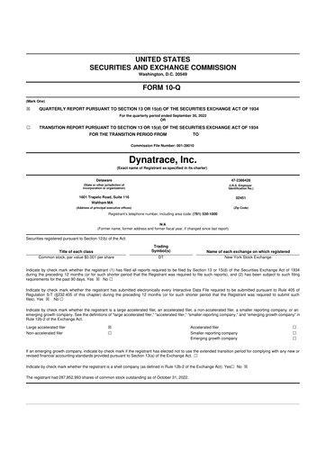 Thumbnail Dynatrace 10-Q Quarterly Report FY2023 