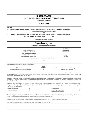 Thumbnail Dynatrace 10-Q Quarterly Report FY2024 