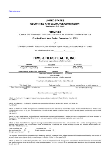 Thumbnail Hims & Hers Health 10-K Annual Report 2025