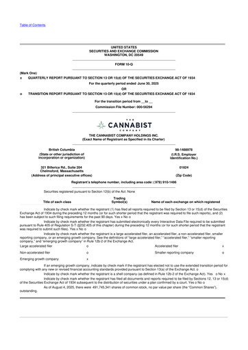 Thumbnail The Cannabist Company 10-Q Quarterly Report FY2025 