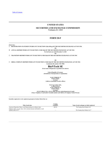 Vorschaubild BioNTech 20-F Jahresbericht 2023