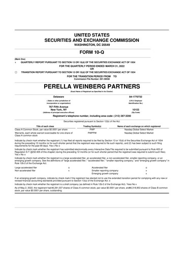 Thumbnail Perella Weinberg Partners 10-Q Quarterly Report FY2022 