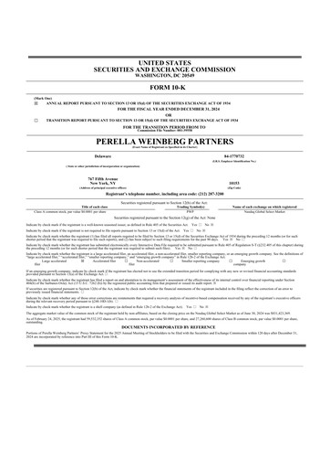 Thumbnail Perella Weinberg Partners 10-K Annual Report 2024