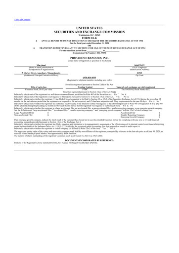 Thumbnail Provident Bancorp
 10-K Annual Report 2020