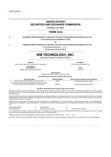 Thumbnail WM Technology 10-Q Quarterly Report FY2025 