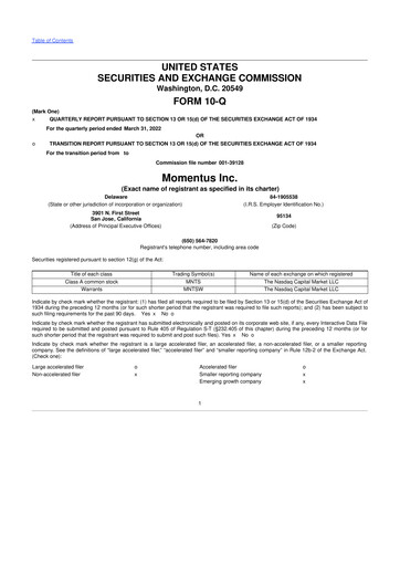 Thumbnail Momentus Inc. 10-Q Quarterly Report FY2022 