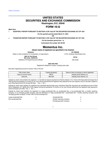 Thumbnail Momentus Inc. 10-Q Quarterly Report FY2024 