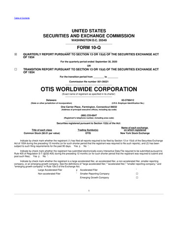 Vorschaubild Otis Worldwide 10-Q Quartalsbericht 2020 