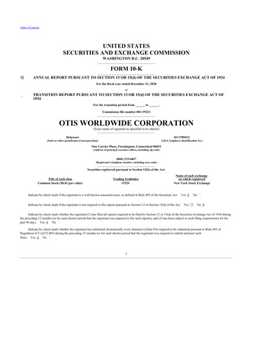 Thumbnail Otis Worldwide 10-K Annual Report 2020