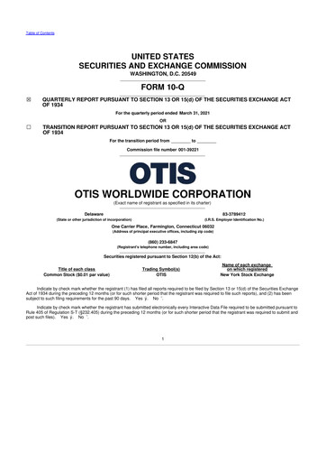 Vorschaubild Otis Worldwide 10-Q Quartalsbericht 2021 