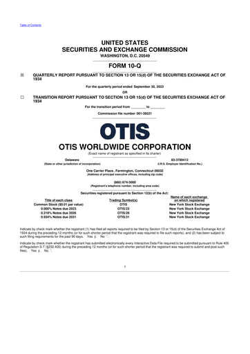 Vorschaubild Otis Worldwide 10-Q Quartalsbericht 2023 