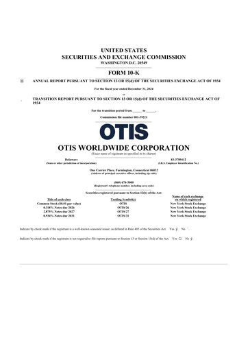 Thumbnail Otis Worldwide 10-K Annual Report 2024