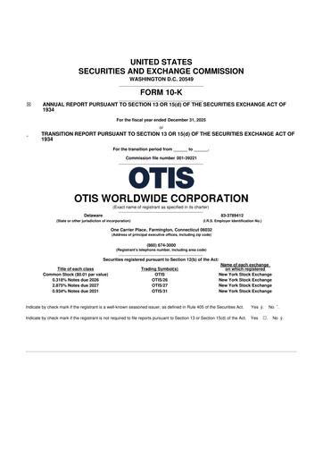 Thumbnail Otis Worldwide 10-K Annual Report 2025