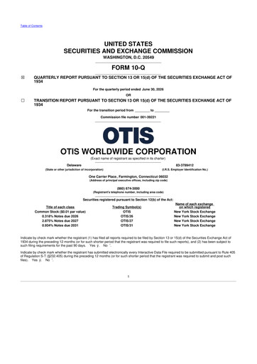 Thumbnail Otis Worldwide 10-Q Quarterly Report FY2026 