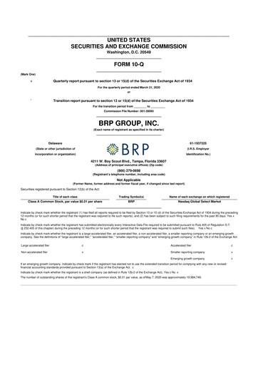 Thumbnail Baldwin Insurance Group 10-Q Quarterly Report FY2020 