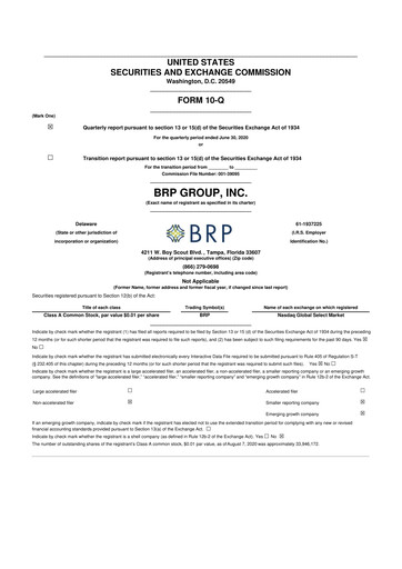Thumbnail Baldwin Insurance Group 10-Q Quarterly Report FY2020 