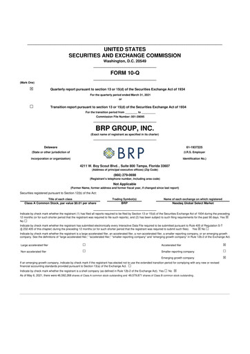 Thumbnail Baldwin Insurance Group 10-Q Quarterly Report FY2021 