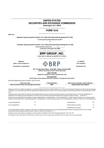 Thumbnail Baldwin Insurance Group 10-Q Quarterly Report FY2021 