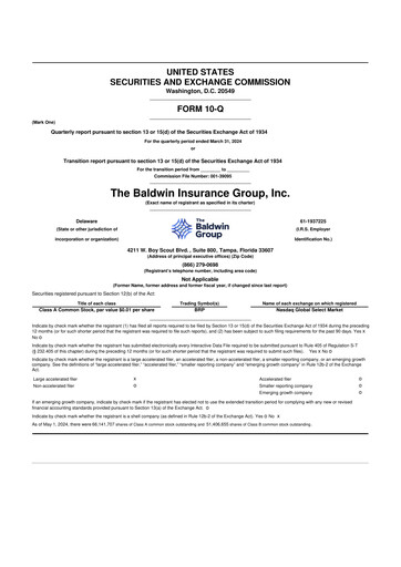 Thumbnail Baldwin Insurance Group 10-Q Quarterly Report FY2024 