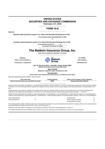 Thumbnail Baldwin Insurance Group 10-Q Quarterly Report FY2024 