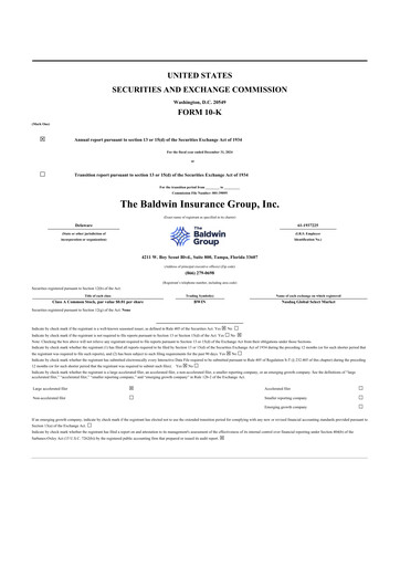 Thumbnail Baldwin Insurance Group 10-K Annual Report 2024