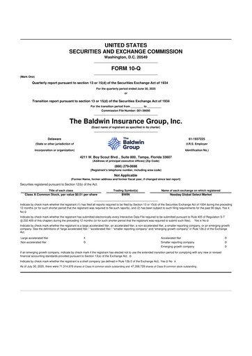Thumbnail Baldwin Insurance Group 10-Q Quarterly Report FY2025 