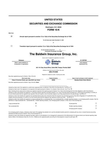 Thumbnail Baldwin Insurance Group 10-K Annual Report 2025