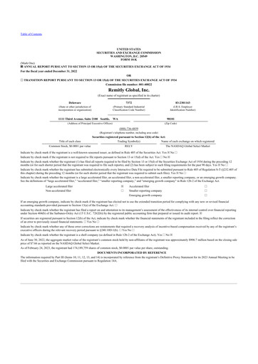 Thumbnail Remitly 10-K Annual Report 2022