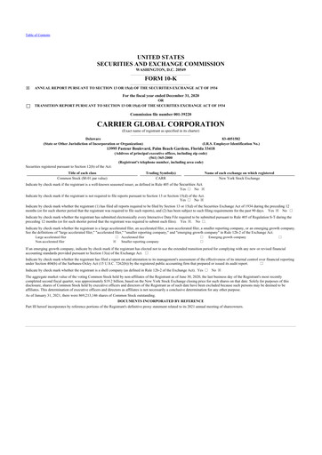 Thumbnail Carrier Global 10-K Annual Report 2020