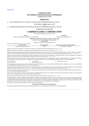 Thumbnail Carrier Global 10-K Annual Report 2023