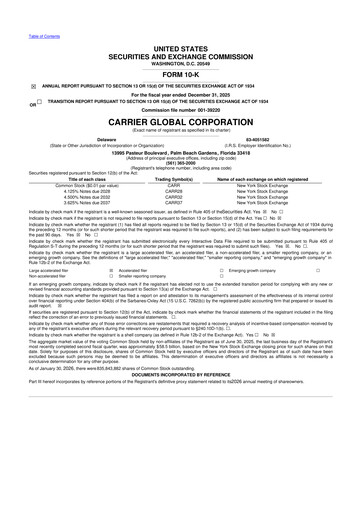 Thumbnail Carrier Global 10-K Annual Report 2025